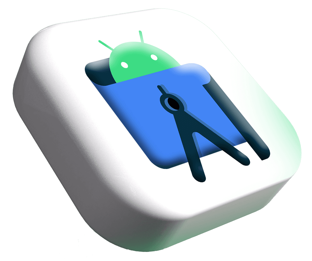 Logo van Android die in 3D wordt weergegeven