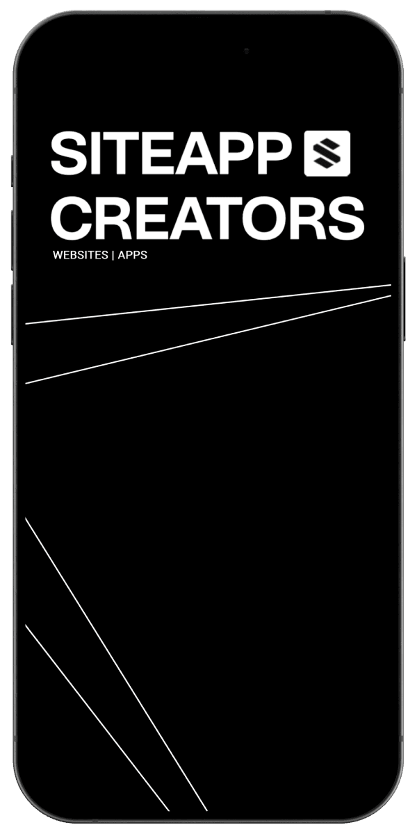 SiteApp Creators logo op een mobiele telefoon